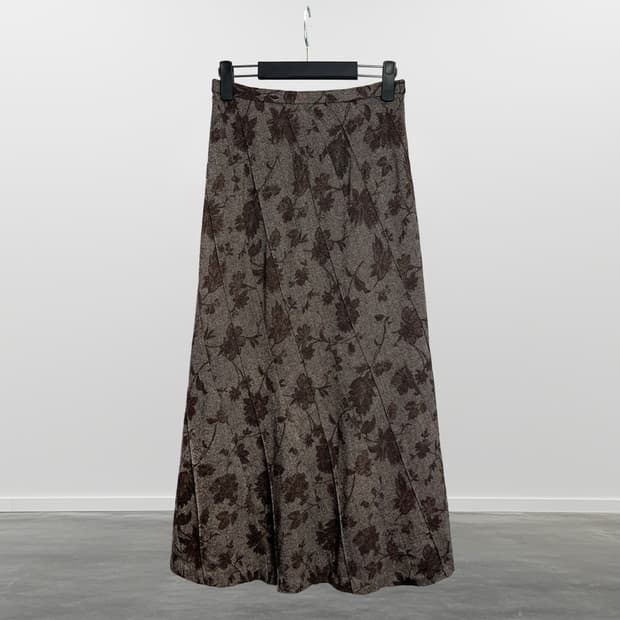 빈티지 패턴 롱 스커트 