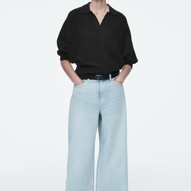 코스 풀 와이드 레그 진스 데님 팬츠