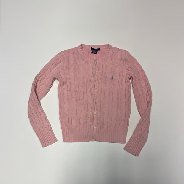 키즈 폴로 랄프로렌 핑크 코튼 케이블 가디건 8