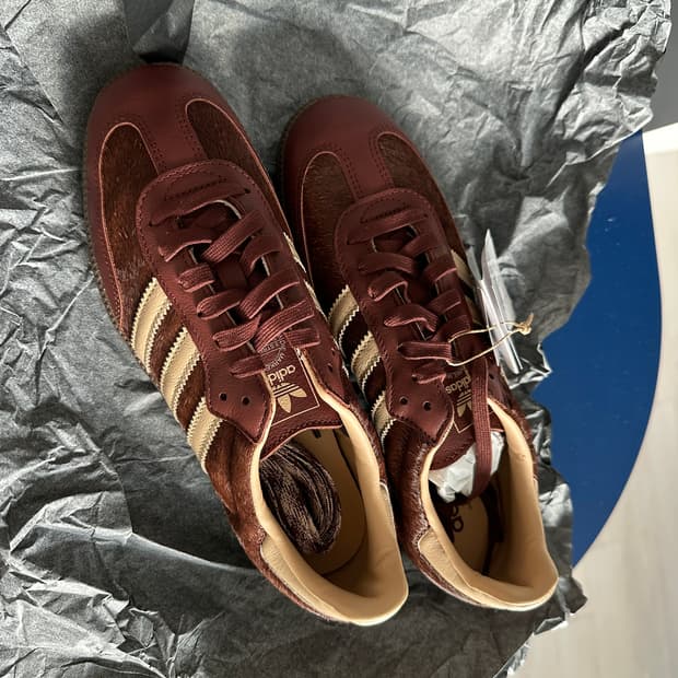 아디다스 삼바 브라운 레더 스니커즈 270