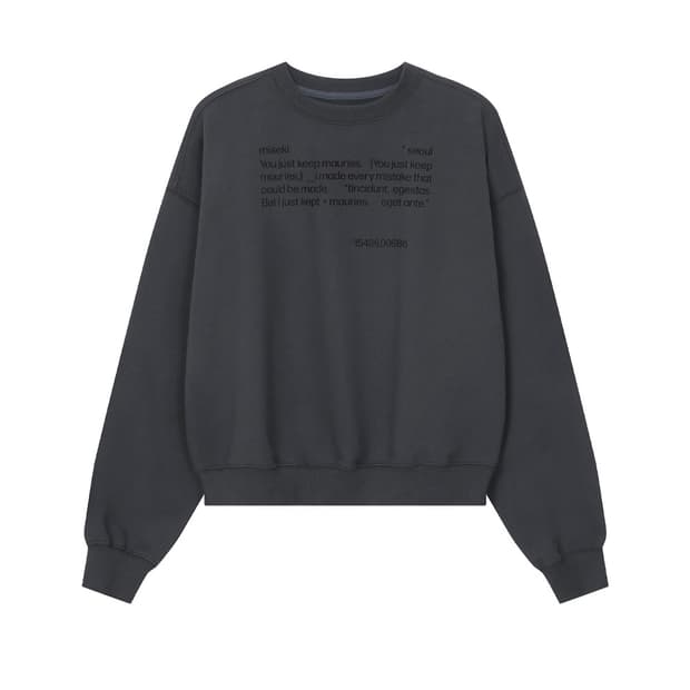 미세키서울 쿼트 스웻셔츠 차콜