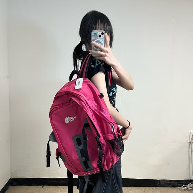 The North Face hot shot pink backpack