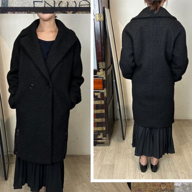 엠포리오 아르마니 사이드 집업 플리스 코트