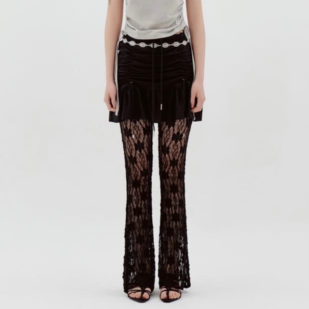 라라폭스 레이스 스커트 팬츠 LACE SKIRT PANTS BLACK