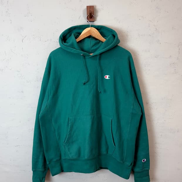 챔피온 리버스위브 후드티 그린