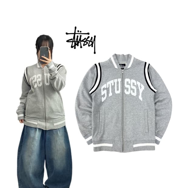 스투시 빅로고 코튼 바시티 스타디움 자켓
