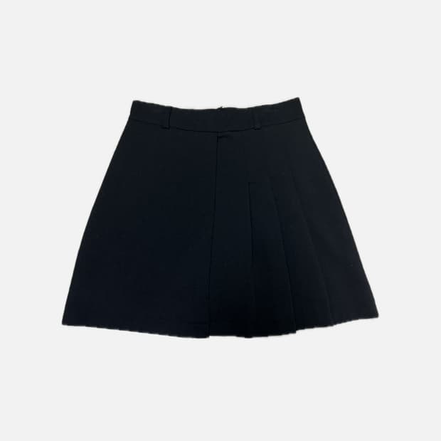 플리츠 미니스커트 블랙
