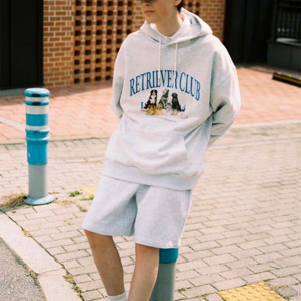 리트리버클럽_리트리버 프렌즈 후디_M(기모)_멜란지 그레이