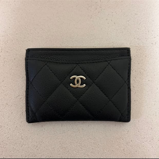 샤넬 카드지갑 블랙 금장