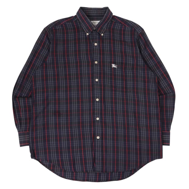 버버리 네이비 노바체크 셔츠