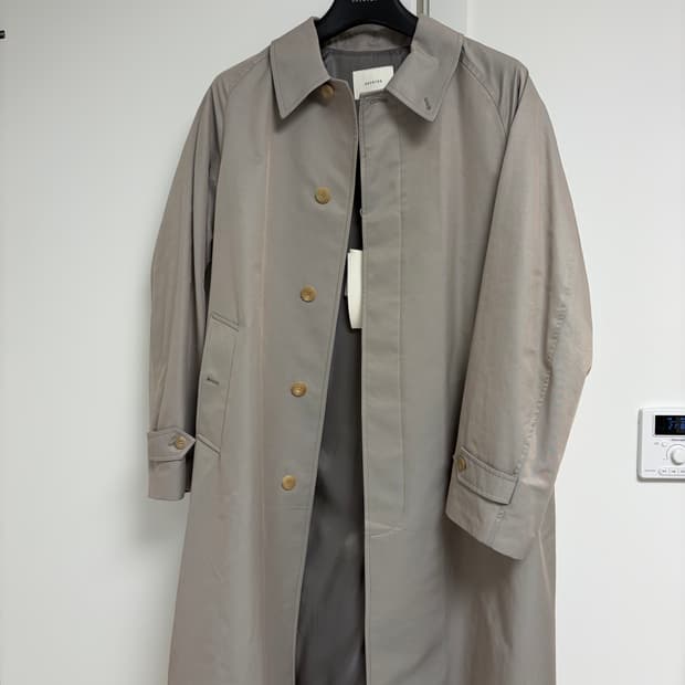 셔터 솔라로 개버딘 트렌치 발마칸 코트
