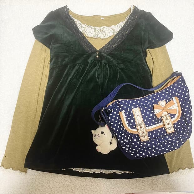 모리걸 빈티지 말차라떼 블라우스 set 🌿🍵🎀