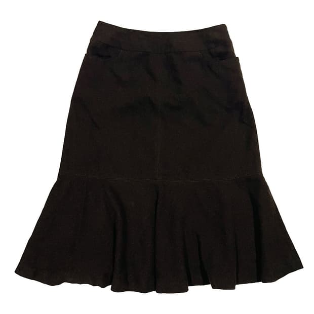 Hiroko Bis 브라운 울 스커트 