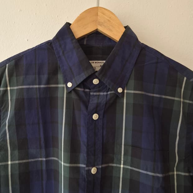 클럽모나코 남성 체크긴팔셔츠 S사이즈