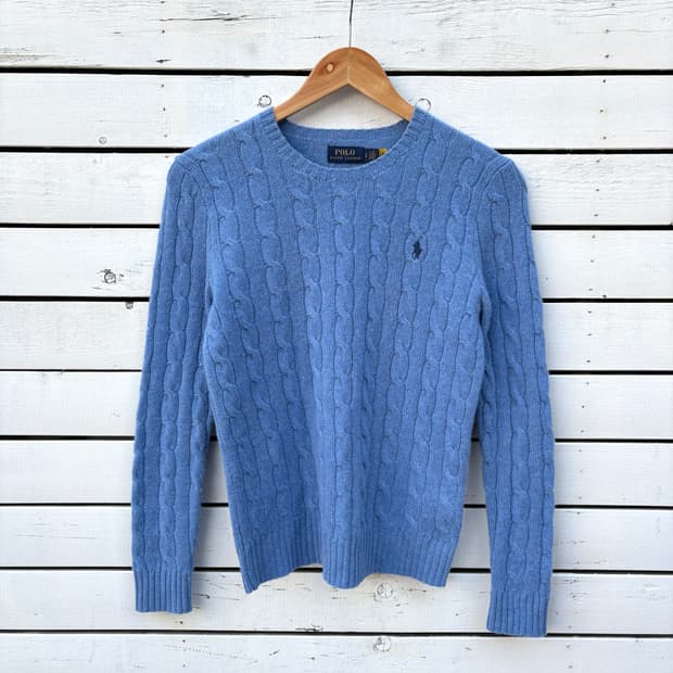 Polo 폴로 울 캐시미어 케이블 꽈배기 니트