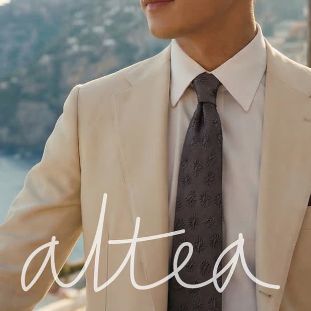 알테아 실크 해바라기 패턴 넥타이 9.4cm A+등급 K2275