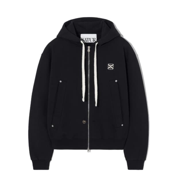 세터 테오 코튼 올 데이 후드 집업 팔레트 블랙