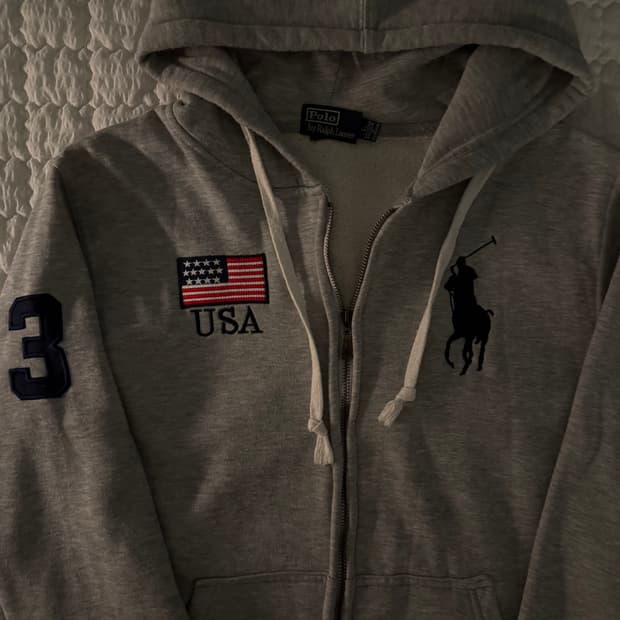 폴로 빅포니 성조기 후드집업 L