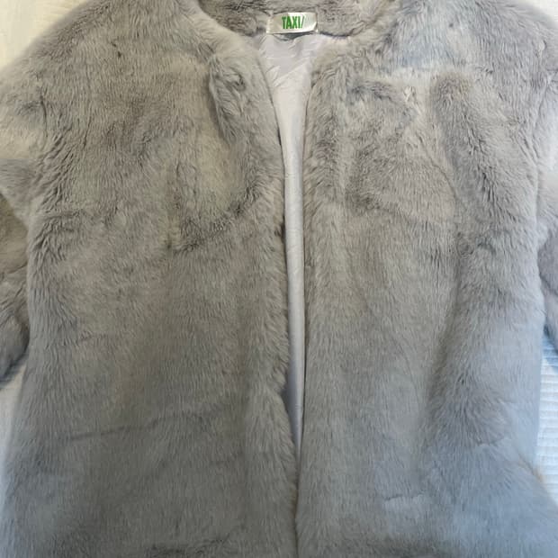 Grey fake fur jacket