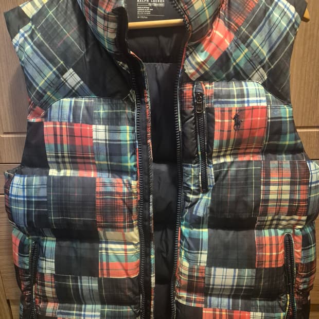 폴로 랄프로렌 패치워크 패딩 조끼 M