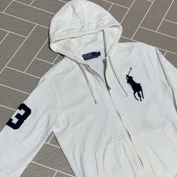 폴로 빅포니 후드집업 화이트 