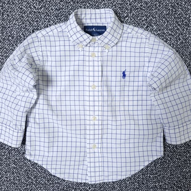 [무료배송][18M]폴로 베이비 체크 셔츠 남방