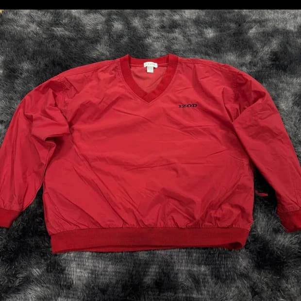 투티/0084 IZOD 브이넥 바람막이 레드 웜업
