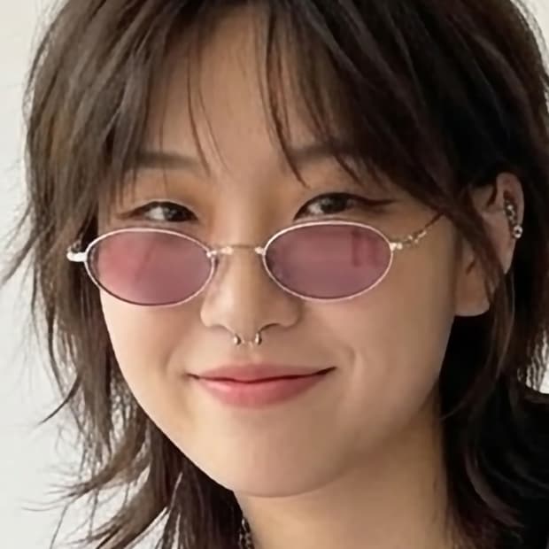 데드스탁 긱시크 빈티지 핑크 틴트 오벌 선글라스 718