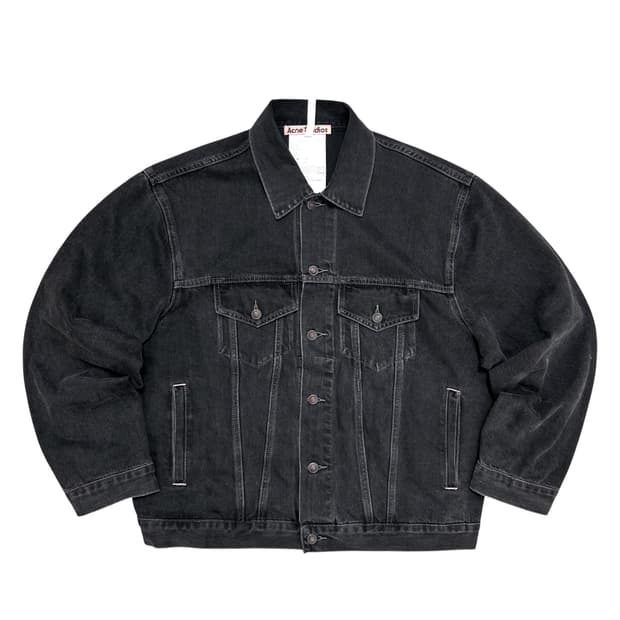 아크네 워시드 흑청 데님자켓(XL)