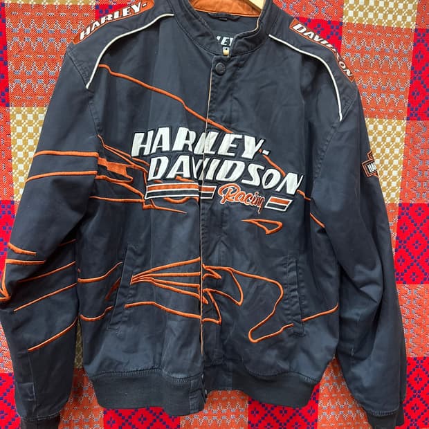 할리데이비슨 이글 워시드 레이싱 자켓  L