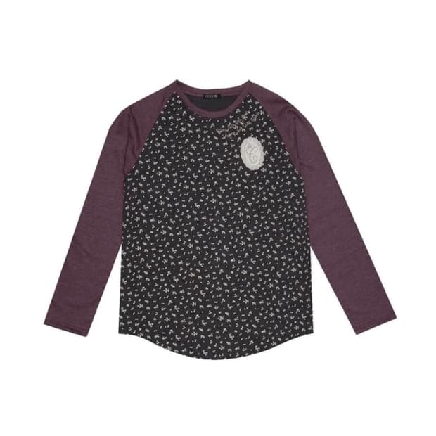 콜로신스 sleep well 티셔츠 와인&블랙 플라워 