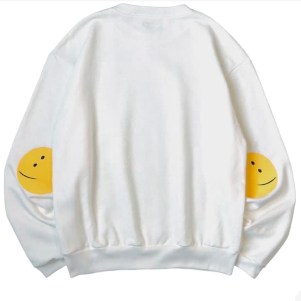 캐피탈 크루넥 스웻 셔츠 맨투맨 스마일 패치