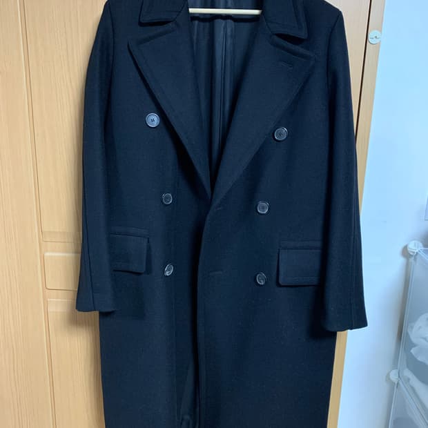 아미 AMI 남성 더블 코트 블랙 48