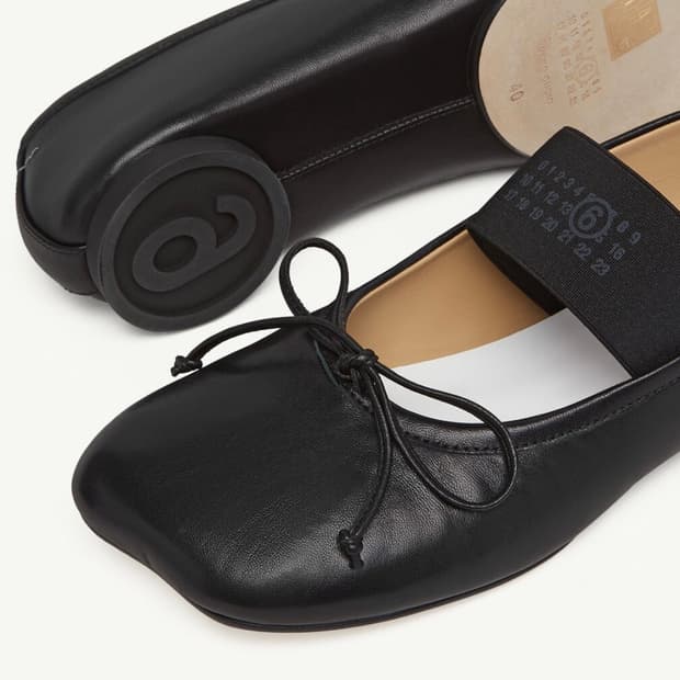 메종 마르지엘라 아나토믹 발레리나 플랫슈즈 가죽