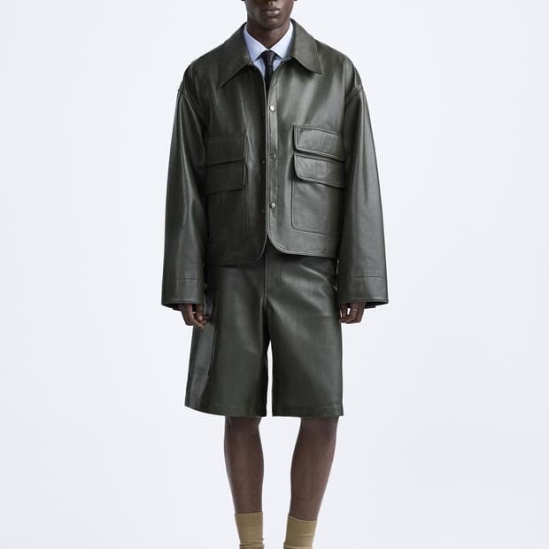 자라 포켓 레더 점퍼 가죽 자켓 L-XL 