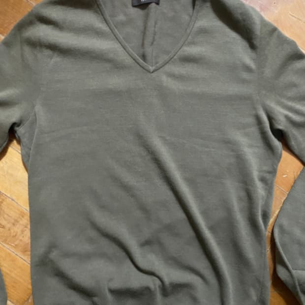 System 옴므 남성 울 니트 카키 (100)