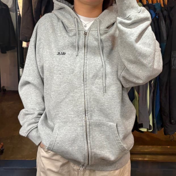 예일 그레이 후드집업