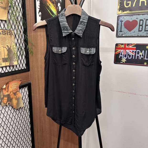 Bohemian Seethrough Sleeveless Blouse