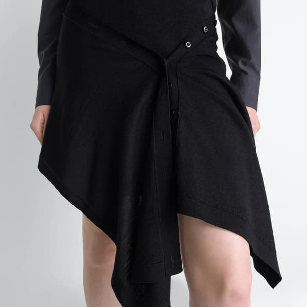 [XS,S,M]르메르 26ss 버튼 스커트/블랙