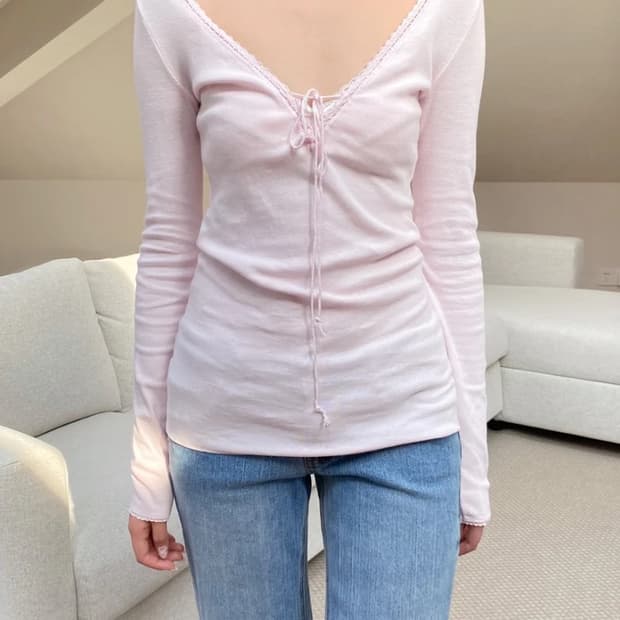 브랜디멜빌 핑크 레이스탑