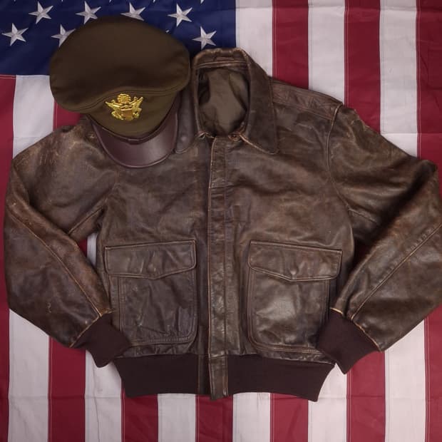 90's 미국제조 리얼레더 A-2 항공자켓