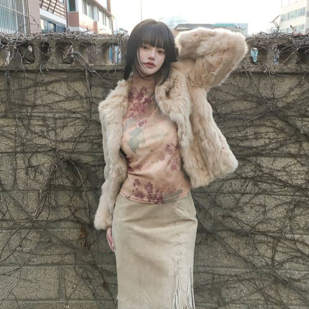 레이어룸 빈티지 웨스턴 테슬 스커트