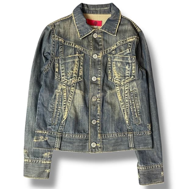 할리데이비슨 빈티지워싱 데님 자켓 L