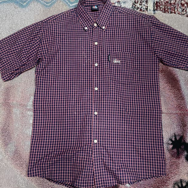 [L] 90s 올드 스투시 USA MADE 체크 셔츠