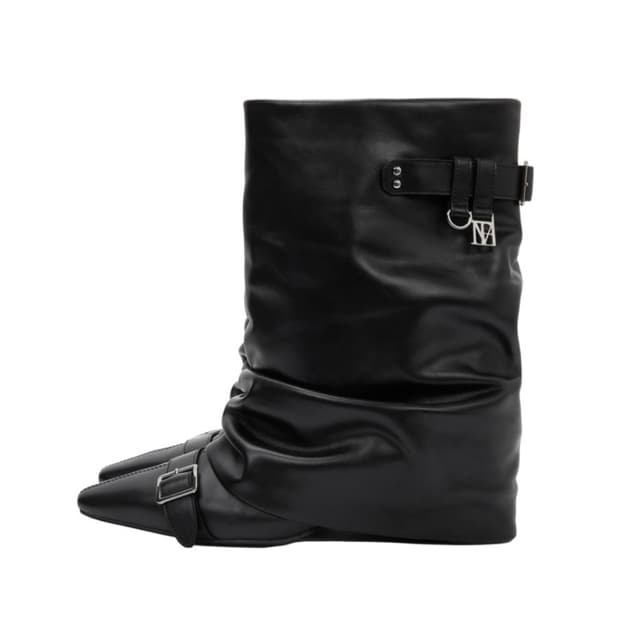 트리밍버드 slouch volume buckle boots