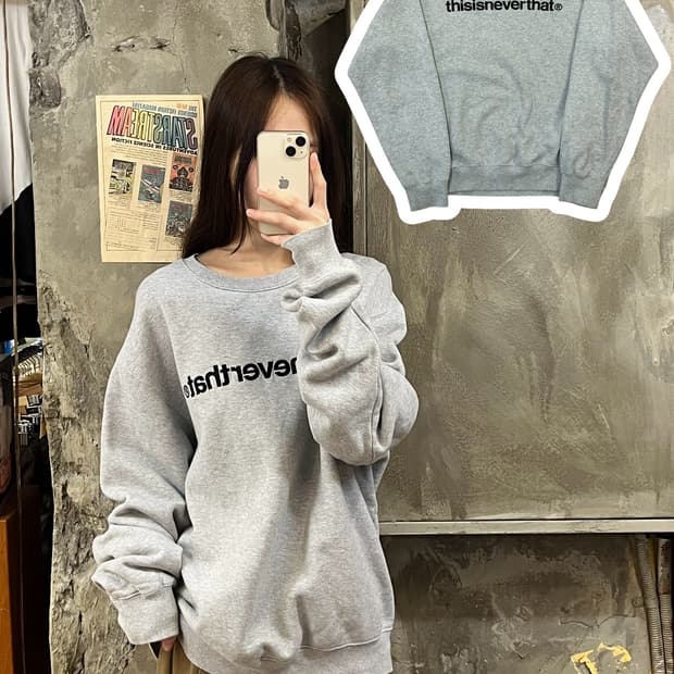 디스이즈네버뎃 맨투맨 그레이 L #csz738