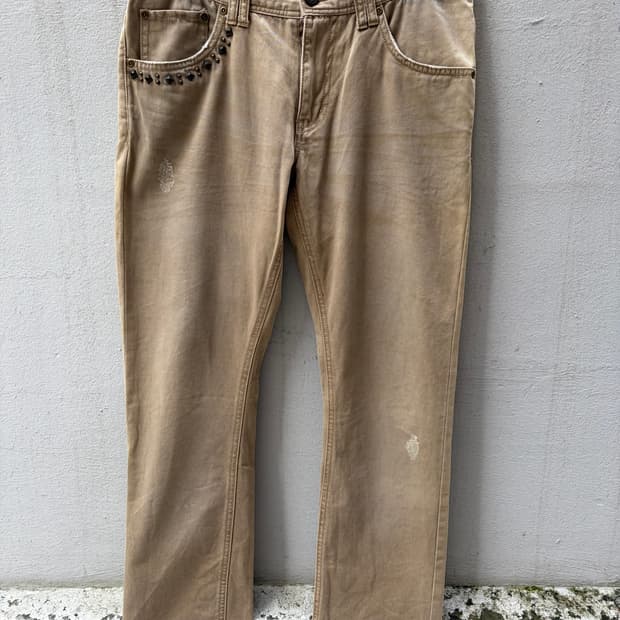 in the attic tribal detail denim pants