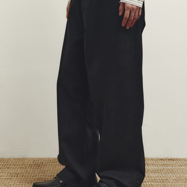  [YOUTH] Tapered Denim Pants - Black