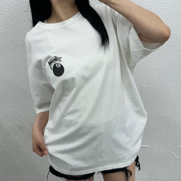 스투시 포켓볼 화이트 반팔 XL