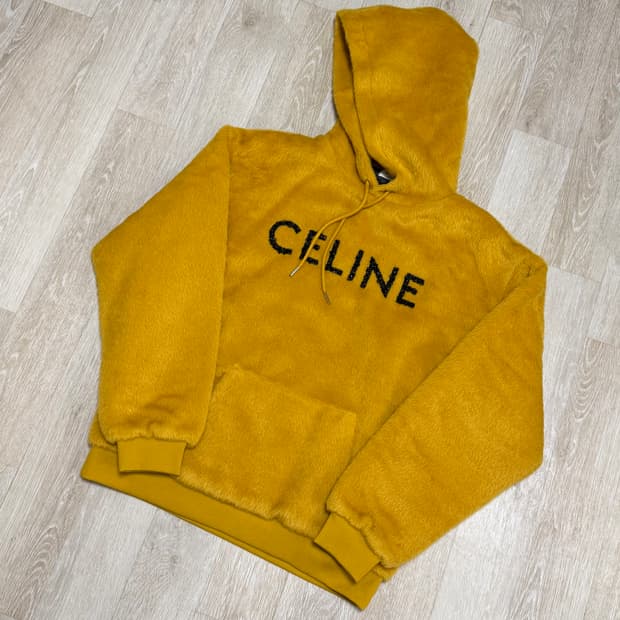[L/새상품급] 셀린느 글리터 로고 알파카 울 후드티